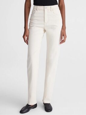 Madewell Women's The Longline Straight Jean Vintage Canvas Cream Size 28